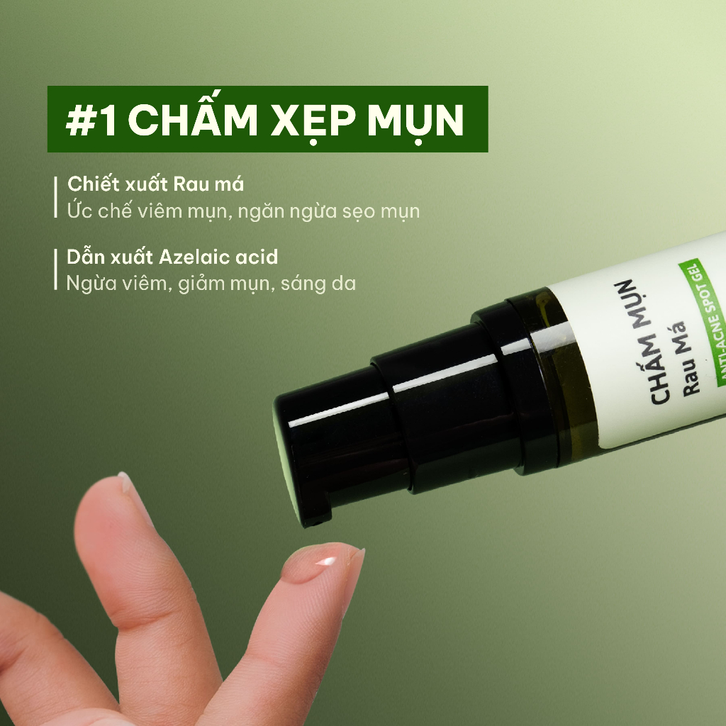 Chấm Mụn Rau Má Giảm Mụn Viêm Sưng Đỏ Mụn Cóc Mụn Bọc Mụn Trứng Cá Cỏ Mềm 10gr