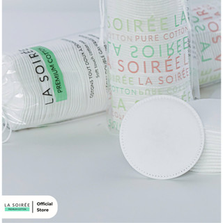 Bông tẩy trang cao cấp La soirée 120 miếng tròn 100% cotton tự nhiên mềm mại an toàn cho da,