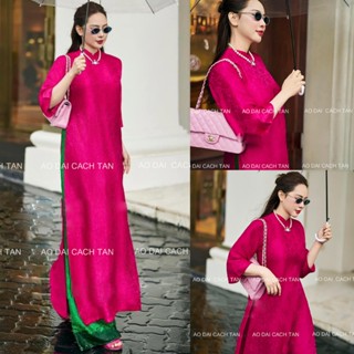  Áo dài cách tân nữ trẻ trung áo dài gấm suông cho các nàng thơ diện sự kiện cưới hỏi lễ tết đẹp 