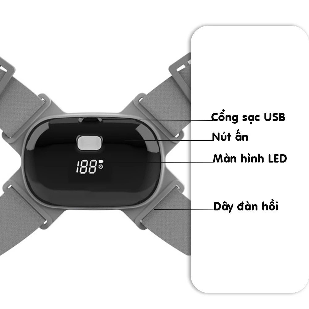 Đai chống gù lưng rung cảm biến điện tử thông minh nhật bản loại cao cấp glc