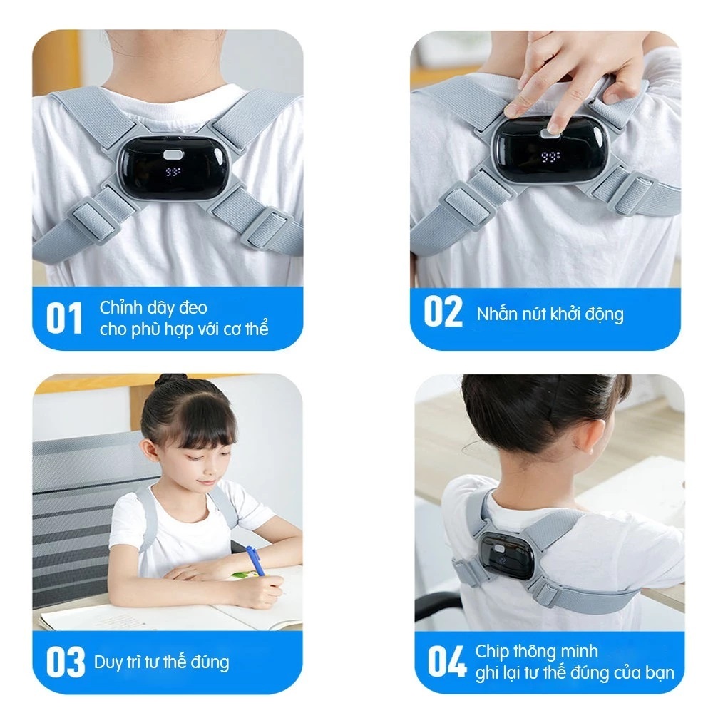 Đai chống gù lưng rung cảm biến điện tử thông minh nhật bản loại cao cấp glc