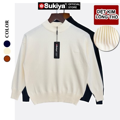 Áo Len Nữ Cao Cổ SUKIYA Form rộng dài tay Dáng ulzzang Hàn Quốc Chất Len Lông thỏ mềm mại AL46