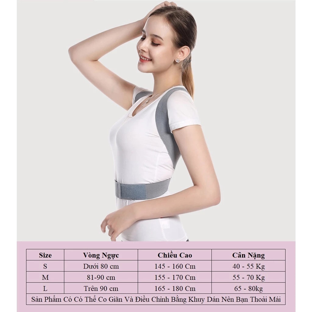 Đai chống gù lưng nam nữ cho mọi lứa tuổi cố định cột sống, điều chỉnh tư thế hiệu quả