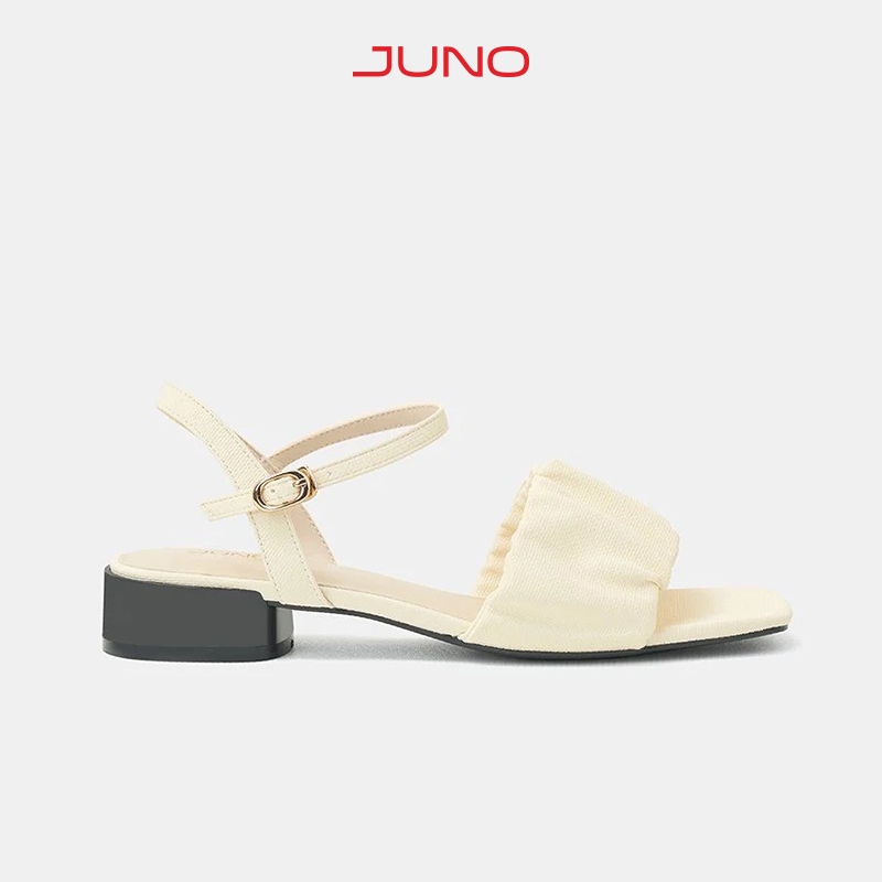 Giày Sandal Nữ 3cm Thời Trang JUNO Quai Ngang Bèo Nhún SD03070