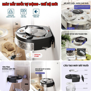 Máy Bắt Ruồi Tự Động Thông Minh Energy Green Lighting HZ-BYQ008- Pin Sạc Tích Điện - Diệt Bỏ Côn Trùng An Toàn