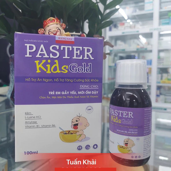 Siro ăn ngon Paster Kids Gold - Hỗ trợ tăng sức đề kháng, ăn ngon miệng, giảm rối loạn tiêu hóa - Ch