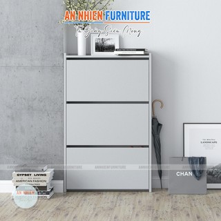  Tủ Giày Siêu Mỏng 3 Tầng Sâu 16cm Cánh Lật Gỗ MDF Melamine – Nội Thất An Nhiên  TG3 1  