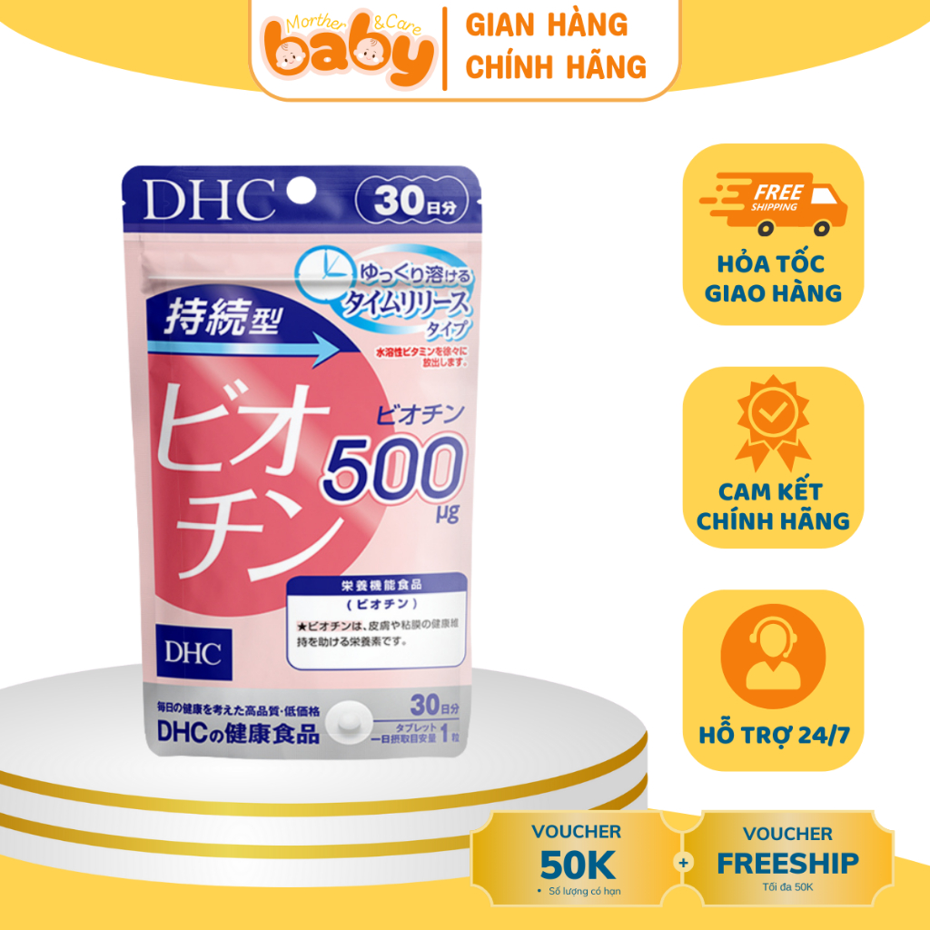 Viên Uống DHC Biotin Ngăn Rụng Tóc, Hỗ Trợ Mọc Tóc 30 Ngày - DHC Sustained Release Biotin