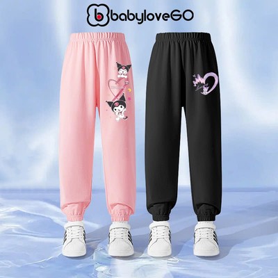 Quần dài bé gái BabyloveGO, BST Kuromi quần jogger thu đông chất thun cotton cạp chun cho giãn thoáng mát