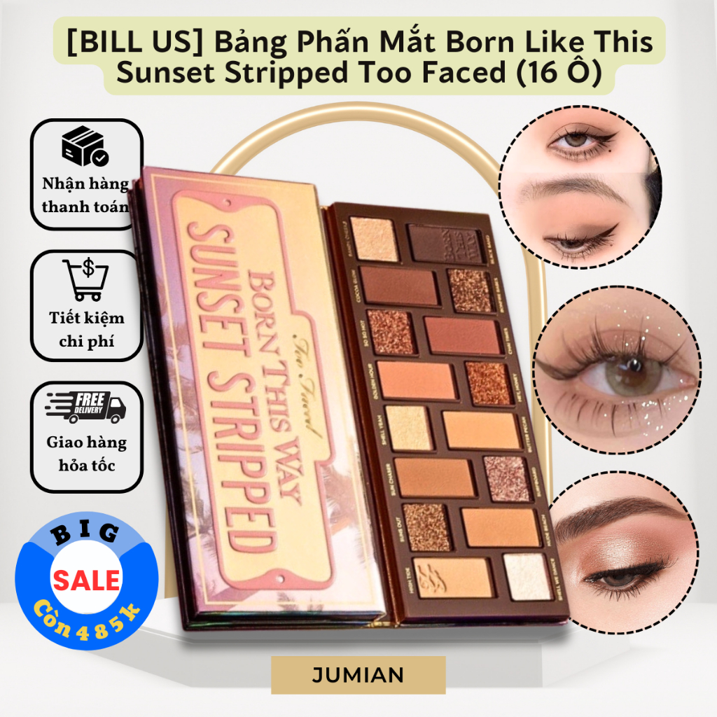 [BILL US] Bảng Phấn Mắt Born Like This Sunset Stripped Too Faced (16 Ô)