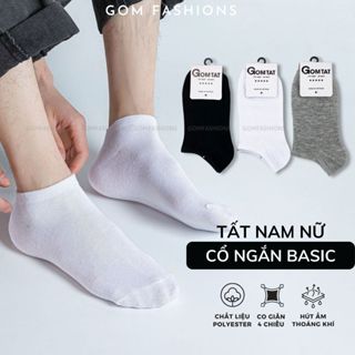 Tất nam cổ ngắn trơn mỏng GOMTAT, vớ ngắn nam nữ chất liệu cotton mềm mại, thoáng mát - VOTRON-VNXK