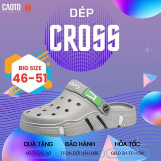 Dép Bít Mũi Cross Grey Chống Trượt Big Size - Giày Thể Thao Nam Big Size 45 46 47 48 49