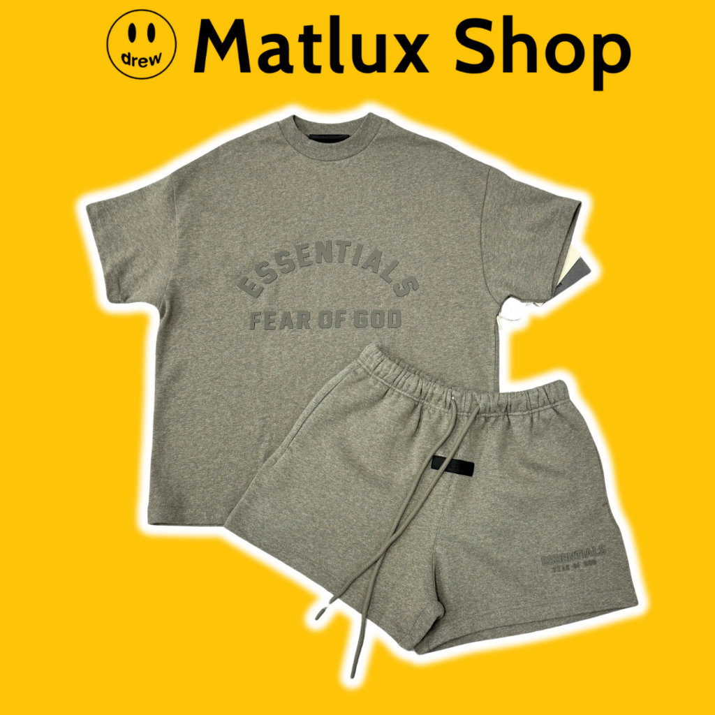 [BEST QUALITY] Áo và quần Fear Of God FOG Essentials Heavy Heather Grey cao cấp, Set đồ FOG Essentia