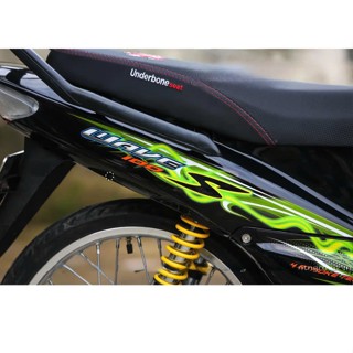 Tem xe wave nhỏ S xanh lá đen mẫu mới , tem rời 3 lớp bền màu