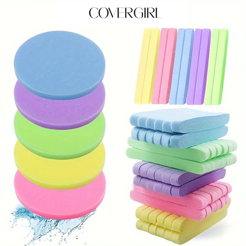 COVERGIRL - Set Miếng mút tròn rửa mặt dạng nén, dùng cho tẩy trang, trang điểm dành cho nữ - COVERG