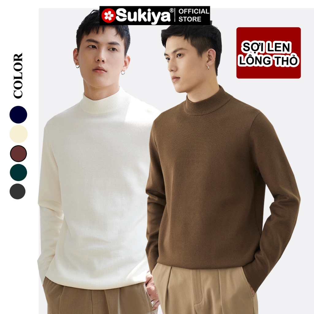 Áo Len Nam Cổ Cao 3 Phân SUKIYA Hàng Cao Cấp Sợi Len Lông Thỏ Mềm Mịn AL35 | BigBuy360 - bigbuy360.vn