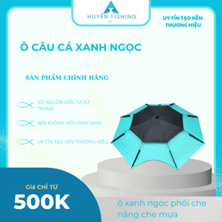Ô Câu Cá Xanh Ngọc Phối Đen Che Nắng Che Mưa H116