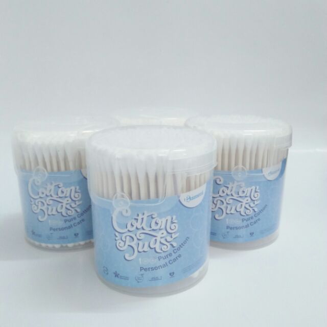 Tăm bông lớn Gummi 200 que - Bông ngoáy tai cho bé 2 đầu kháng khuẩn, tăm bông sơ sinh tiện lợi hộp 200 que