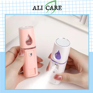  Máy phun sương cầm tay mini xịt khoáng Nano L2 cấp ẩm da mặt thiết kế mới có gương soi sạc USB ALI CARE 