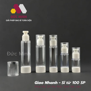 Chai nhựa chân không trong suốt nhấn xịt giọt, xịt sương 5/10/30/50/80/100ml