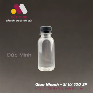 (SET 5 SP) Chai nhựa tròn 120ml đựng trà sữa nắp đen/trắng - kèm nắp