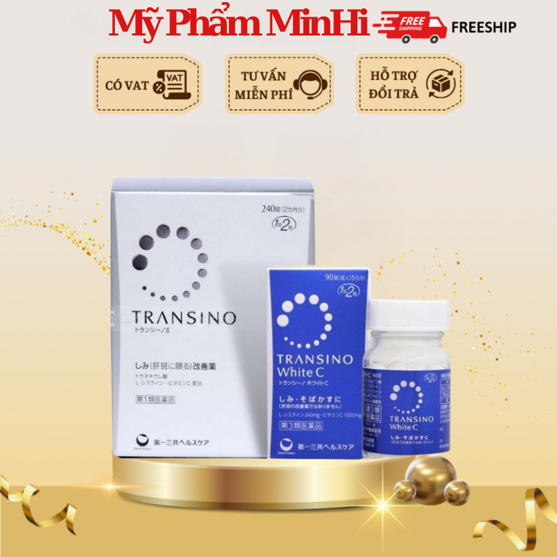 Viên Uống Trắng Da Transino Nhật Bản 240 Viên - White C Clear 120v Giúp Sáng Da, Mờ Tàn Nhang Chính Hãng