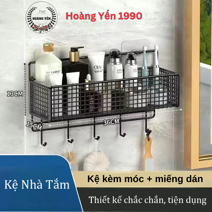 Kệ Đựng Đồ Nhà Tắm Dán Tường, Kệ Treo Đồ Đa Năng Hình Chữ Nhật Cao Cấp Không Rỉ Siêu Chắc Kèm Miếng Dán Đôi | BigBuy360 - bigbuy360.vn