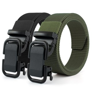 Thắt Lưng Nam Khóa Kim Loại, Dây Nịt Vải Khóa Tự Động Kiểu Dáng Trẻ Trung