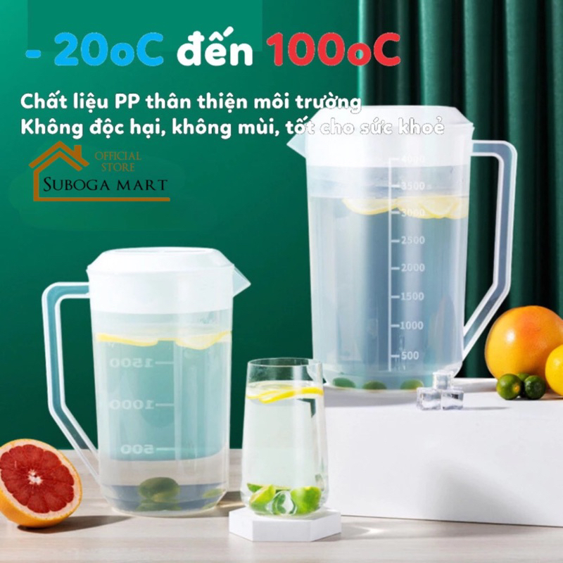 CA ĐONG ĐỊNH LƯỢNG CÓ NẮP DUNG TICH 2500ML 5000ML - CÓ CHIA VẠCH - CA ĐONG NHỰA
