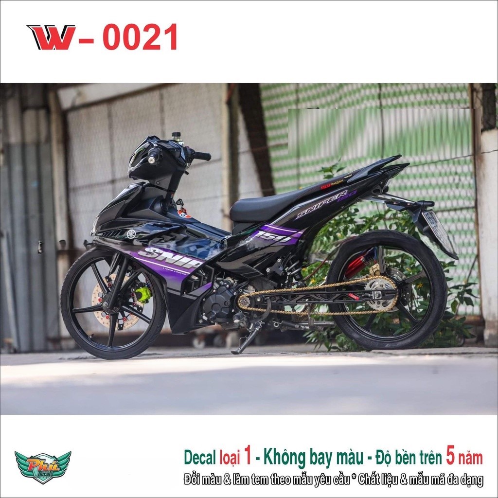 Tem rời Exciter 150 đen tím Sniper