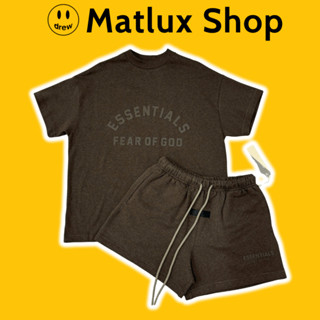 [BEST QUALITY] Áo và quần Fear Of God FOG Essentials Heavy Heather Wood cao cấp, Set đồ FOG Essentials chất liệu cotton