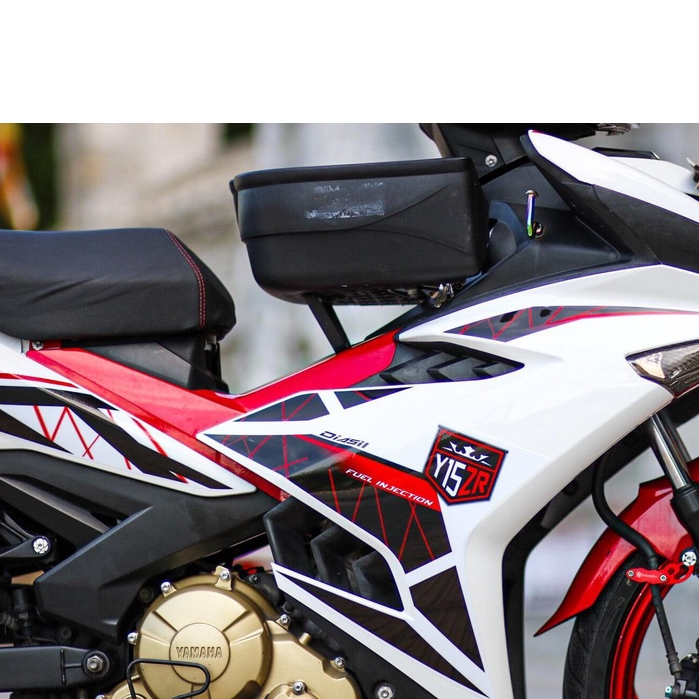 tem rời exciter 150 trắng chỉ đỏ đen y15zr