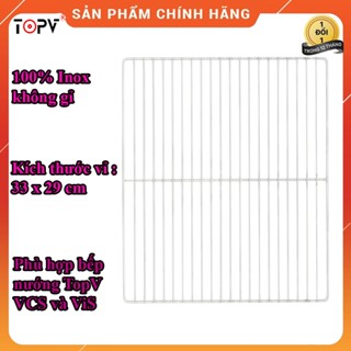 Vỉ nướng inox 33x29cm, phù hợp bếp nướng TopV VCS và ViS, vỉ dùng nướng thịt, nướng hải sản cao cấp không gỉ