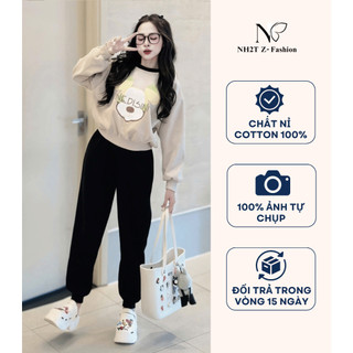 Đồ bộ nỉ nữ NH2T họa tiết chuột dễ thương form vừa tôn dáng chất nỉ cotton dày dặn SN04