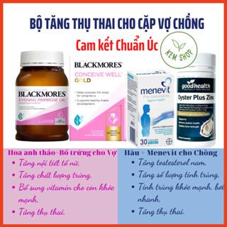 Bộ sản phẩm Tinh Chất Hàu, Menevit, Bổ trứng, Hoa anh thảo của Úc - Giúp tăng thụ thai