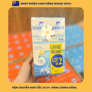 Xịt muối biển Sterimar cá heo 100ml, Xịt mũi cá heo màu cam và vàng cho trẻ sơ sinh Sterimar, Hàng chuẩn Pháp, Date Xa