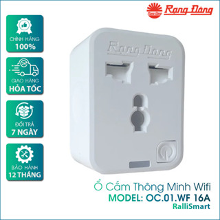Ổ Cắm Wifi Rạng Đông 3500W - Ổ Cắm Thông Minh 16A - Chức Năng Hẹn Giờ, Điều Khiển Từ Xa