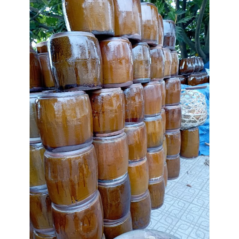 Khạp 20L - Khạp Da Bò Truyền Thống– Lu, khạp giá rẻ, chum Gạo giá rẻ, lu chậu trồng cây thủy sinh nu