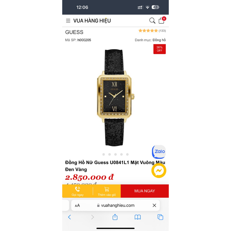 pass đồng hồ guess chipu auth