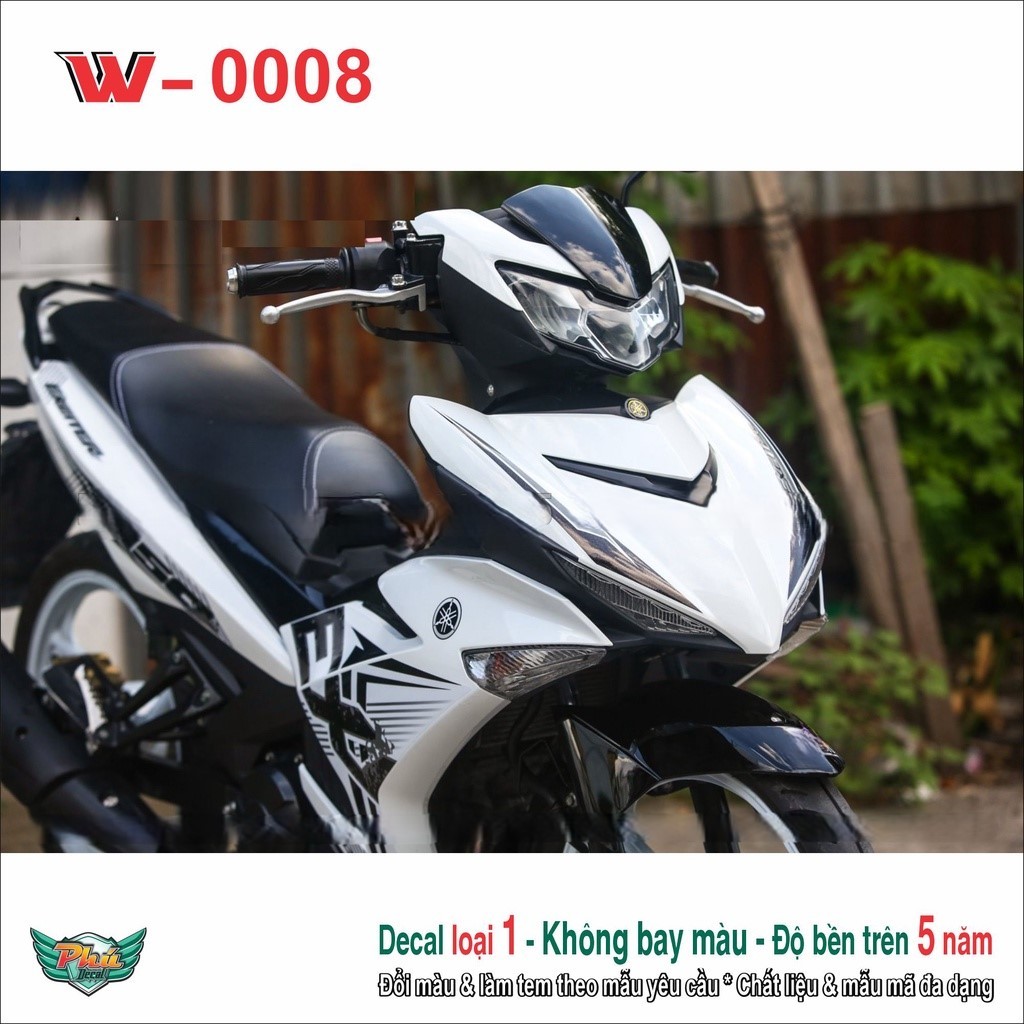 Tem rời Exciter 150 Trắng đen Ex