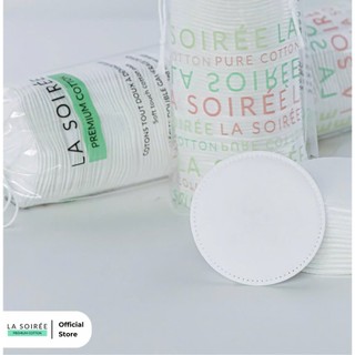 Bông tẩy trang cao cấp La soirée  miếng tròn 100% cotton tự nhiên mềm mại an toàn cho da 5 miếng
