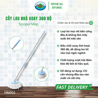 Cây lau nhà 360 độ ohiama scraper mop hm002 | dụng cụ vệ sinh chăm sóc nhà cửa