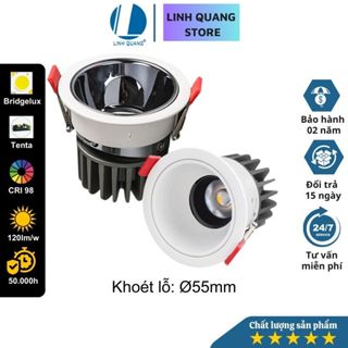 Đèn Led âm trần Spotlight SM2 D55 Linh Quang chống chói cao cấp CRI>98