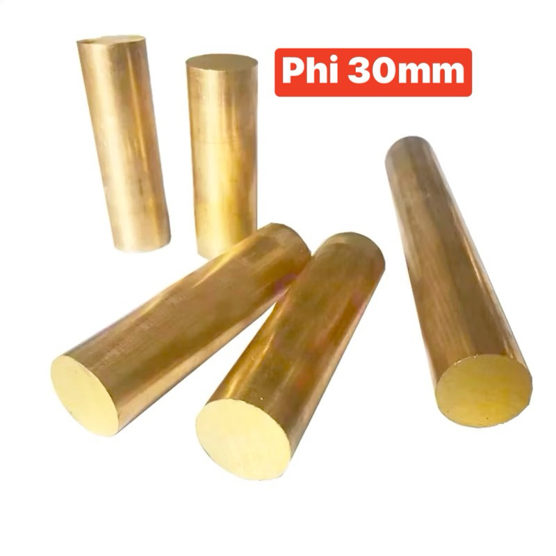 Đồng vàng đặc phi 30 dài 20cm