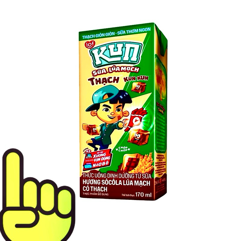 Thùng 48 Hộp Sữa Thạch Kun Kun 170ml Socola