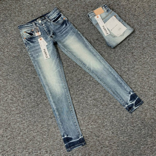 Quần jean bò nam Purple giặt loang xám xanh vân sóng gấu màu đậm treo tem mác lụa cao cấp