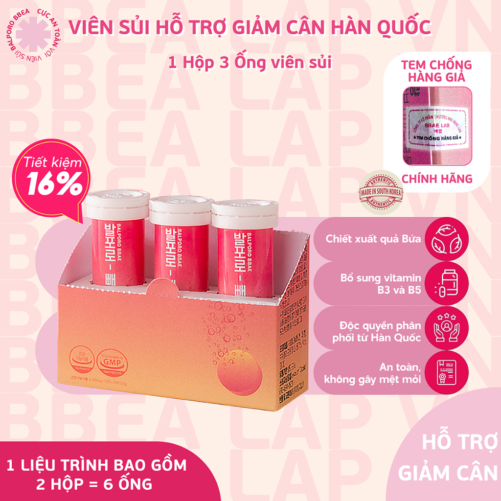 Giảm cân với  Viên sủi BALPORO BBAE Hàn Quốc Chính Hãng