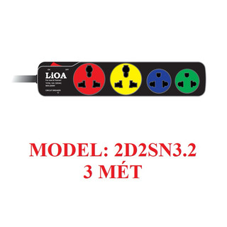 Ổ cắm điện LIOA 4 lỗ có công tắc -2DN2S3