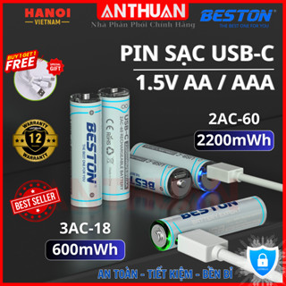 Pin sạc Type-C 1.5V BESTON AA 2AC-60 3AC-18 Dung Lượng 2200mWh / 600mWh Chất Lượng Cao cho mọi nhà