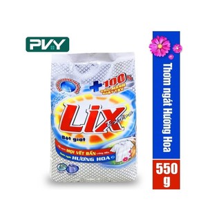 (550gr) Bột giặt Lix Extra hương hoa túi 550gr phù hợp với giặt máy và giặt tay.